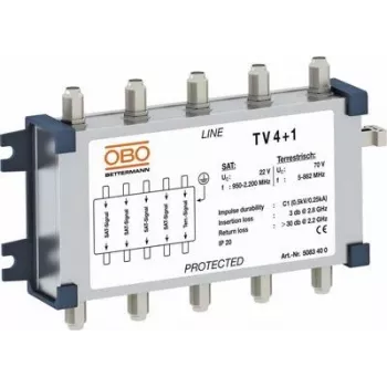 Proteção contra sobretensão de linha de dados TV 4+1 (5083400)
