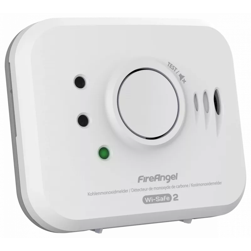 Detetor de monóxido de carbono FireAngel NM-CO10X modelo com interface com interface com fios para segurança doméstica