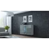 Aparador Cama Sideboard VIGO 90/120/38 branco/cinzento brilhante