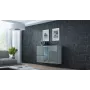 Aparador Cama Sideboard VIGO 90/120/38 branco/cinzento brilhante