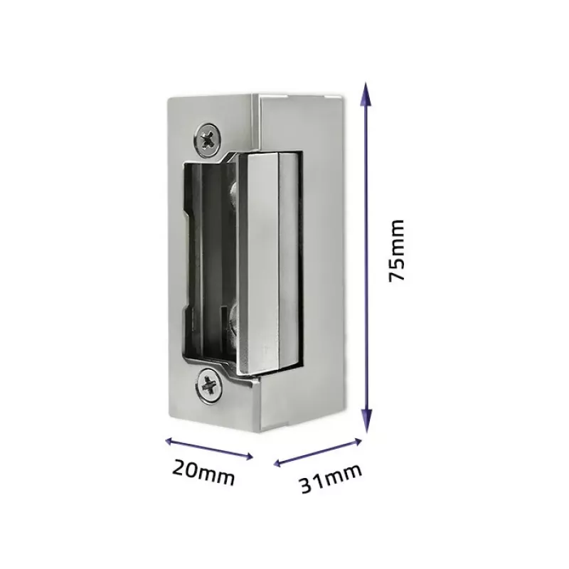 Fechadura eletromagnética QOLTEC 52459 12V simétrica com memória e bloqueio