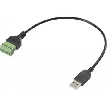 Cabo adaptador USB 2.0 Renkforce [1x ficha A 2.0 - 1x terminal de aperto] RF-6443966 30 cm (RF-6443966)