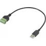 Cabo adaptador USB 2.0 Renkforce [1x ficha A 2.0 - 1x terminal de aperto] RF-6443966 30 cm (RF-6443966)