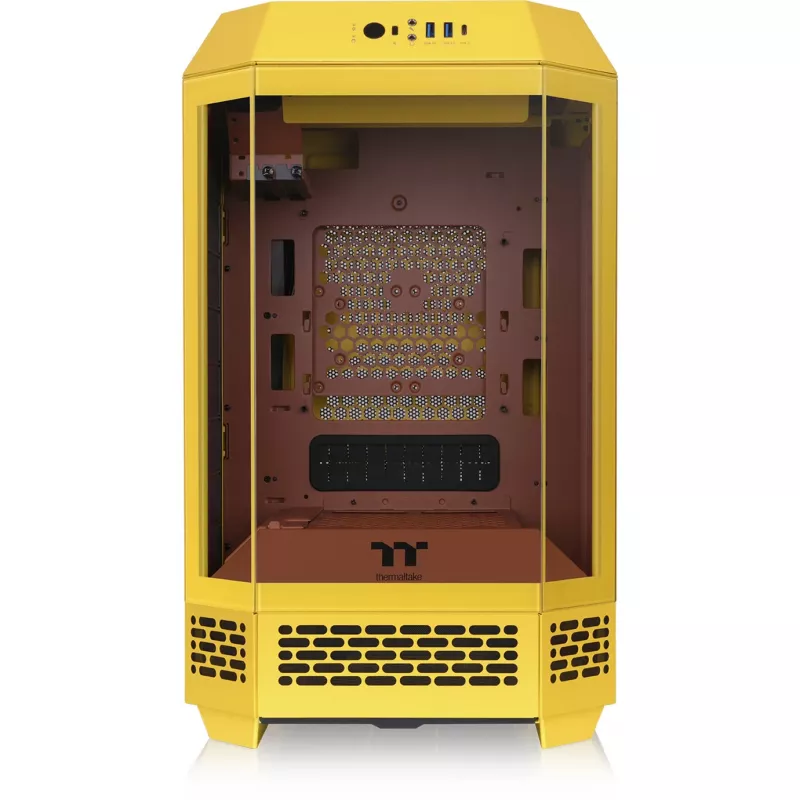 Caixa Mini Tower THERMALTAKE The Tower 250 Butter Caramel — microATX/Mini-ITX, suporte ATX, caixa compacta