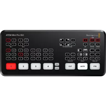 Blackmagic ATEM Mini Pro ISO - 2K Ultra HD - 1280 x 720,1920 x 1080 píxeis - 720p,1080i,1080p - 60 fps - 10,100,1000 Mbit/s - 10/100/1000Base-T(X)