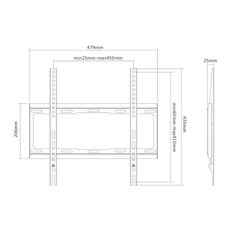 Suporte de TV SUNNE 32-55-EF preto 139,7 cm (55 polegadas)