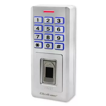 Fechadura de código com impressão digital e RFID QOLTEC 52447 com proteção IP68