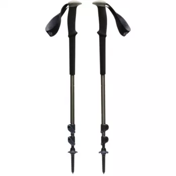 Bastões de trekking Trail, equipamento de fitness preto/verde-azeitona, 1 par, 100–140 cm