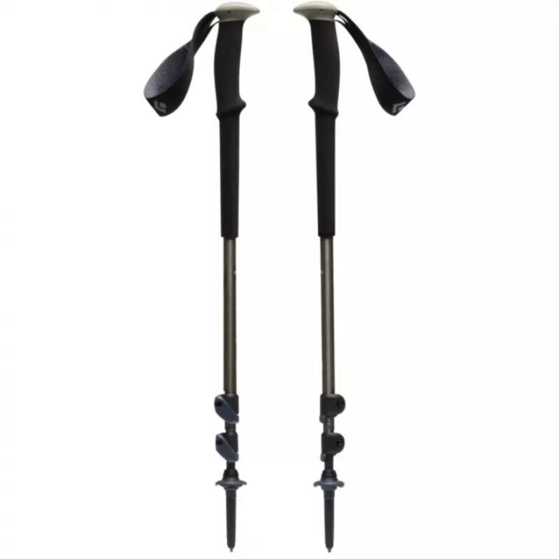 Bastões de trekking Trail, equipamento de fitness preto/verde-azeitona, 1 par, 100–140 cm