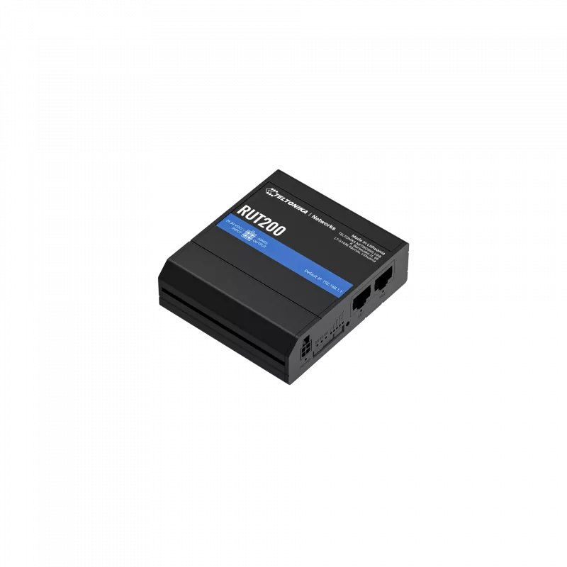 Router Teltonika LTE Cat 4 | RUT200 | 802.11n | 10/100 Mbit/s | portas Ethernet LAN (RJ-45) 2 | suporte Mesh Não | MU-MiMO Não | sem banda larga móvel