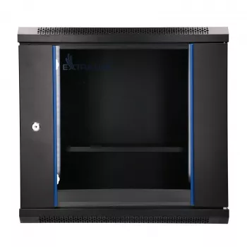 EXTRALINK LITE 9U 530X400 Armário de rack de parede, preto, com prateleira