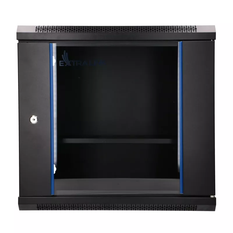 EXTRALINK LITE 9U 530X400 Armário de rack de parede, preto, com prateleira