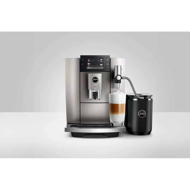 Máquina de café expresso JURA E8 automática 1,9 l prateado – 15 bar, ecrã de 3,5 polegadas, moinho, espumador de leite