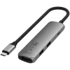 Hub de interface Satechi ST-P4SM USB Type-C 10000 Mbit/s cinzento