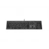 Teclado com fio A4Tech FX60H USB QWERTY – Full-Size 100%, retroiluminação branca, cinzento, hub USB