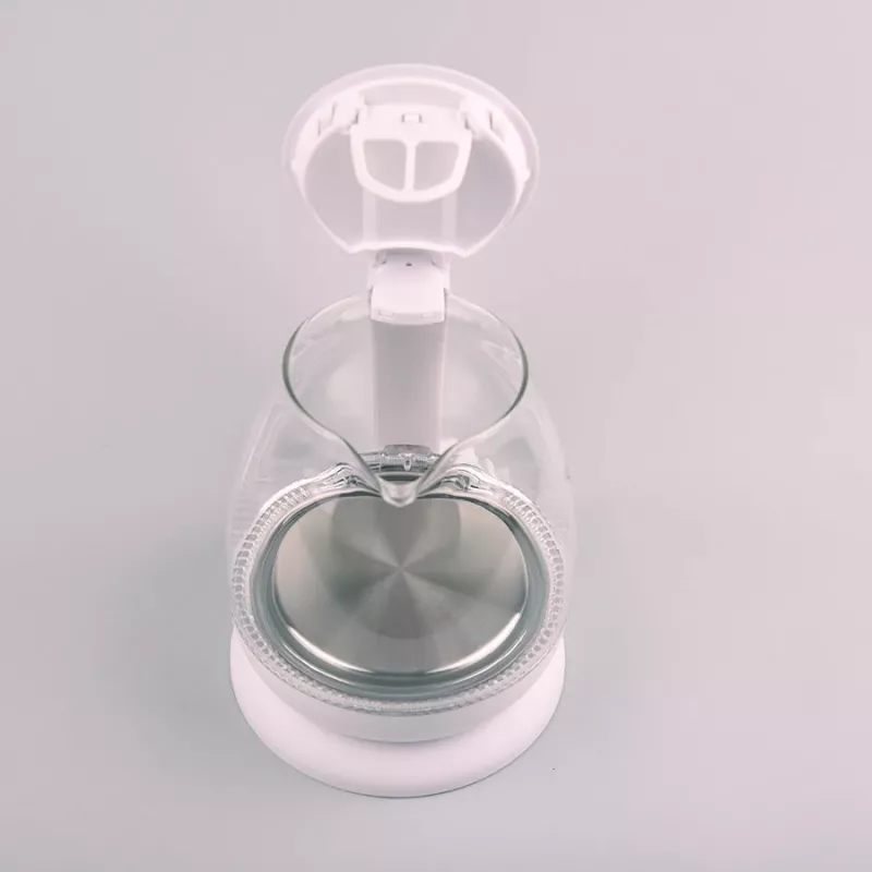 Chaleira elétrica Maestro MR-055 branca — 1 L, 1100 W, corpo em vidro, retroiluminação, indicador de nível de água