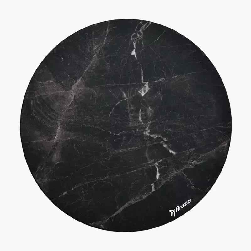 Tapete de proteção de chão para cadeiras Arozzi Zona Round Floor Pad – preto Marble, tapete de proteção redondo para pavimentos duros e alcatifados