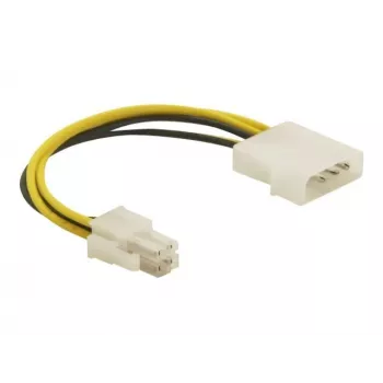 Delock 82391 cabo adaptador de alimentação, ATX12V (P4) de 4 pinos macho para Molex de 4 pinos macho, 0,15 m