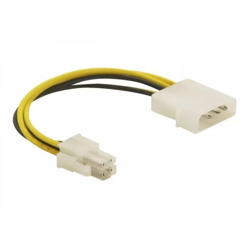 Delock 82391 cabo adaptador de alimentação, ATX12V (P4) de 4 pinos macho para Molex de 4 pinos macho, 0,15 m