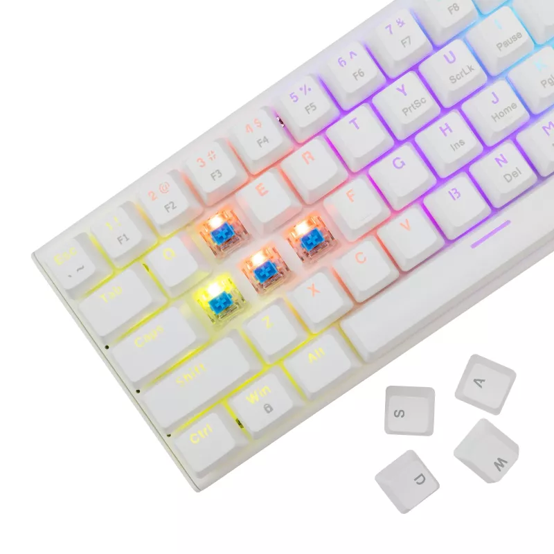 Teclado mecânico gaming White Shark Wakizashi WAKIZASHI-2-US-W-BLUE — layout US, switches azuis