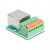 Adaptador de cabo DeLOCK 90652 RJ45 bloco de terminais de 8 pinos verde prateado