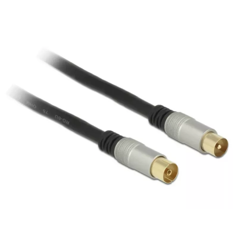 Cabo coaxial RG-6/U DeLOCK 88946 2 m IEC Preto