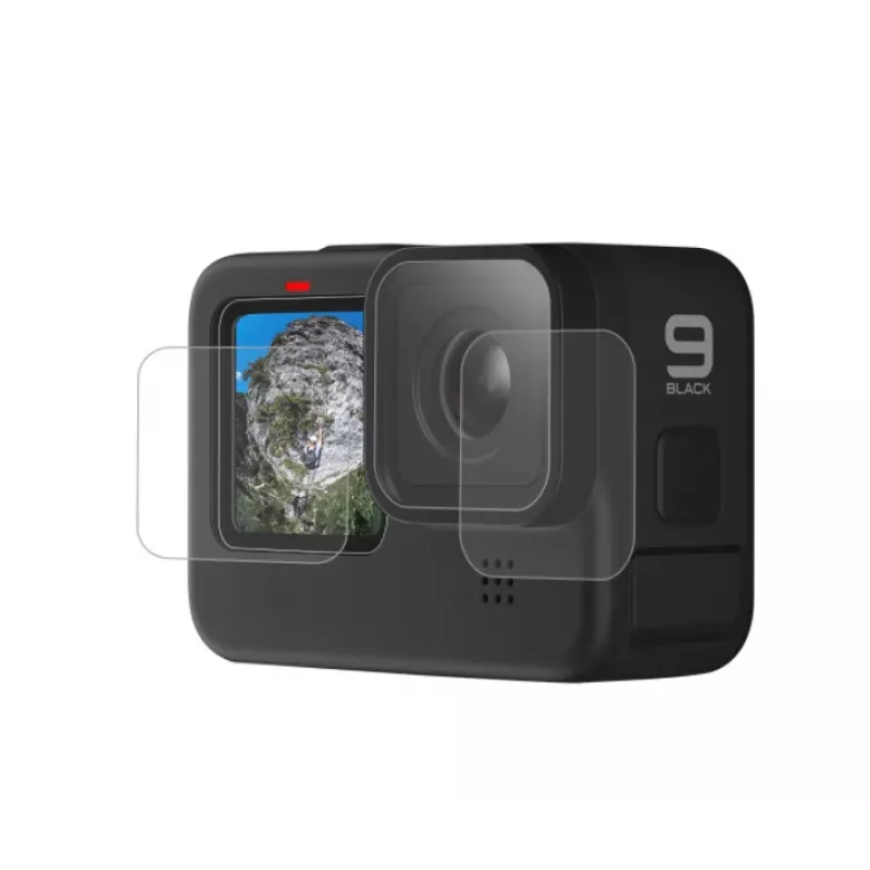 Vidro temperado proteção de ecrã e lente Telesin para GoPro Hero 9 / Hero 10 (GP-FLM-901)