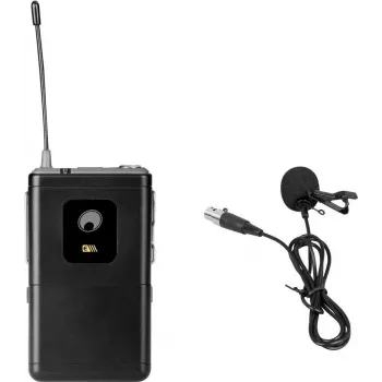 Microfone lavalier Omnitronic UHF-E Serie 828,6 MHz, microfone de lapela, cápsula esférica