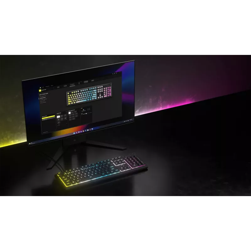 Teclado Gaming Corsair K55 CORE RGB USB QWERTZ alemão preto