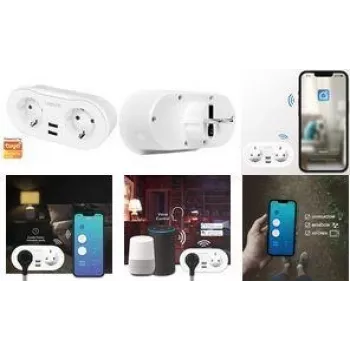 Tomada inteligente Wi-Fi LOGILINK SH0102, branca, 2 tomadas
