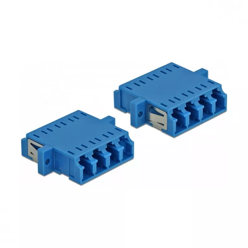 DeLOCK acoplador de fibra ótica LC Quad fêmea para LC Quad fêmea, Singlemode, azul, 2 unidades