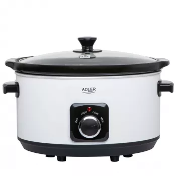 Adler AD 6413r Panela de cozedura lenta, 5,8L, Branco