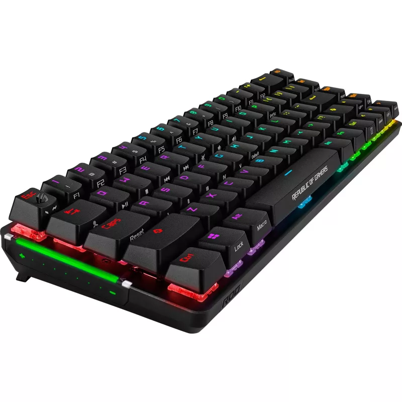 Teclado Mecânico ASUS ROG Falchion — layout compacto 65%, interruptores Cherry MX Red, retroiluminação RGB