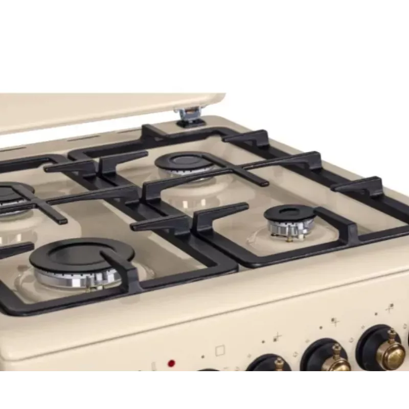 Fogão a gás e elétrico MPM MPM-56-KRM-14, 56 cm, 4 queimadores a gás, forno elétrico, creme