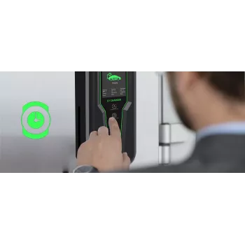 Carregador móvel Qoltec 52465 para carro elétrico 2-em-1 Type2 com regulação | 3,5 kW | 230 V | LCD | Portátil | Wallbox | 5 m