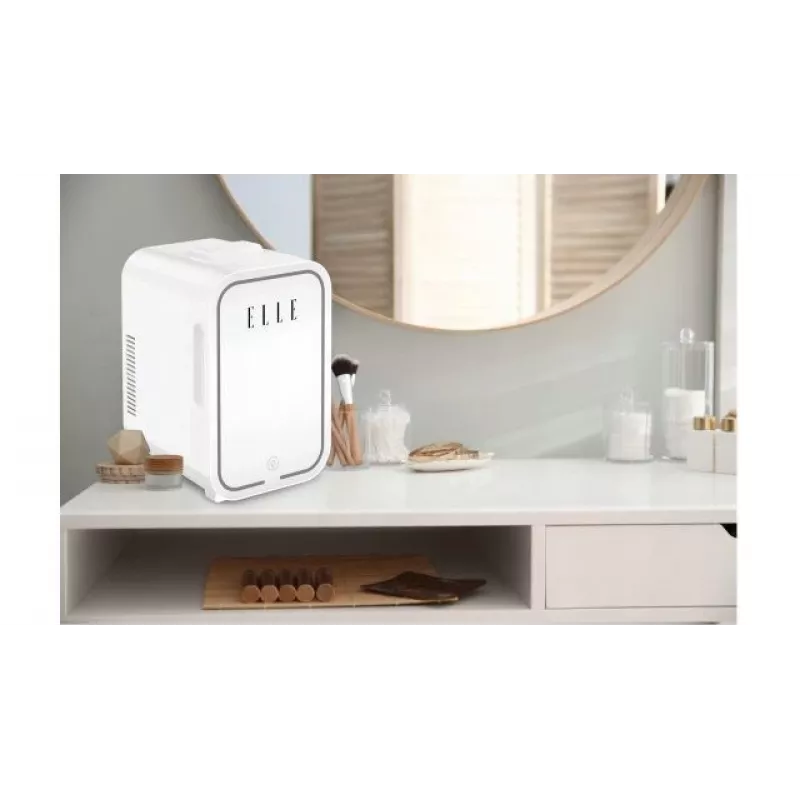 Mini-frigorífico com espelho de maquilhagem LED Elle ESDAFX08WHEU 8 L branco