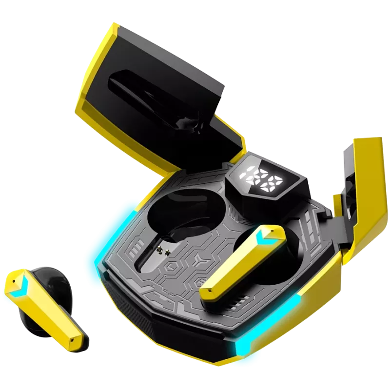 Auscultadores Canyon GTWS-2 sem fios Ear-Hook Gaming USB Type-C Bluetooth com dock de carregamento Amarelo (CND-GTWS2Y)