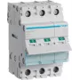 Hager SBN380. Corrente nominal: 80 A, tensão da bobina (máx.): 440 V. Número de módulos (máx.): 3 módulos. Largura: 52,5 mm, profundidade: 68 mm, altura: 83 mm (SBN380)