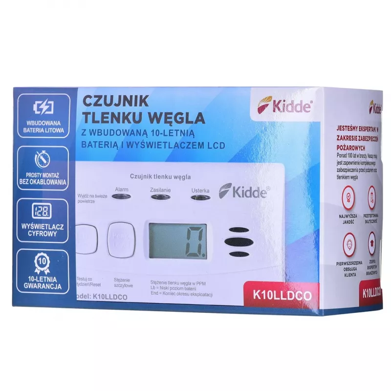 K10LLDCO KIDDE Detetor de monóxido de carbono e monóxido de carbono