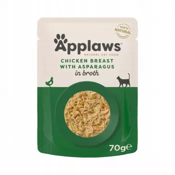 APPLAWS Filete de Frango com Espargos em Caldo - Alimento húmido para gatos - 70 g