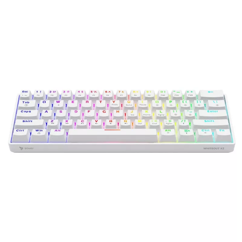 Teclado mecânico Whiteout X2, Blue Outemu, Hot Swap Savio Savgk-white