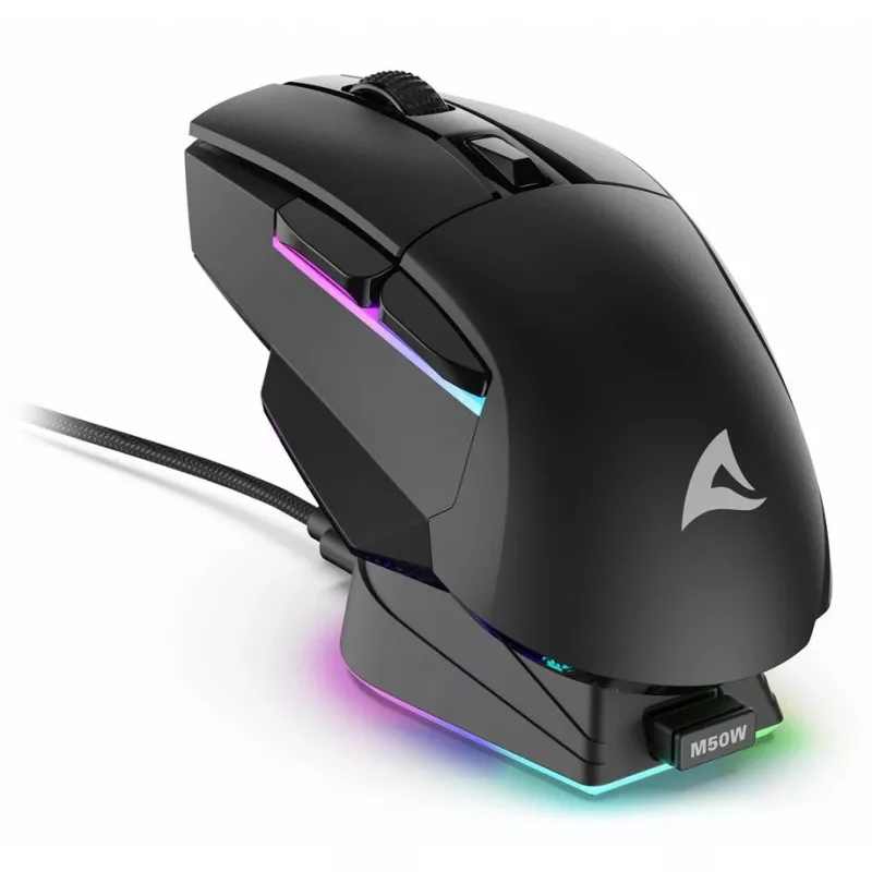 Rato gaming ótico RGB Skiller SGM50W preto