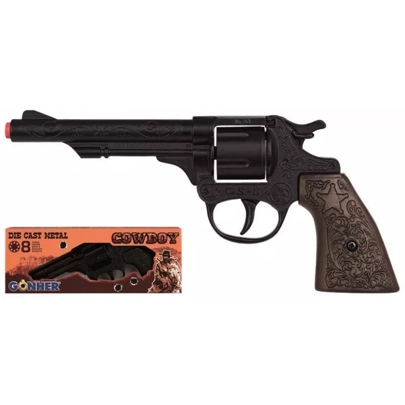 Pistola de cowboy de brinquedo em metal Pulio modelo 15580/6 – design realista, construção em metal