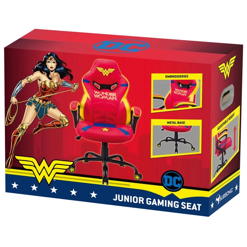 Cadeira gaming para PC Subsonic SA5573-W1 assento acolchoado azul vermelho amarelo