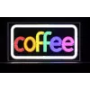 Letreiro luminoso LED néon ActiveJet AJE-NEON COFFEE, multicolor, USB 5V, montagem à superfície, moldura em plástico AS