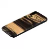 Capa para telemóvel man and wood para iPhone XR — parte traseira em madeira ébano branco, capa protetora