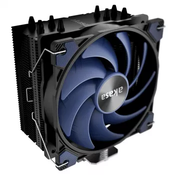 Dissipador de ar Akasa Alucia H4 12 cm preto azul rolamento hidrodinâmico