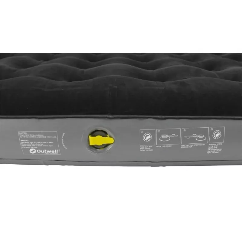 Colchão de ar duplo insuflável Outwell Clasic Double – cama de ar para duas pessoas, preto-cinzento