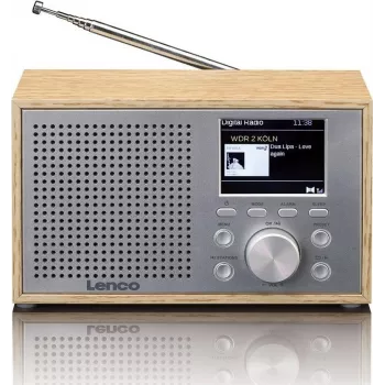 Rádio de mesa DAB+/FM Lenco DAR-017 com Bluetooth e caixa em madeira