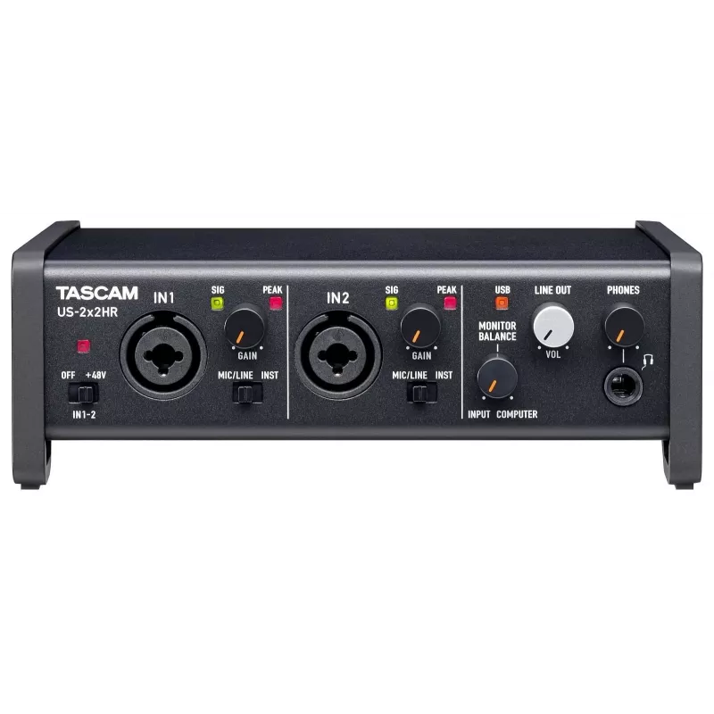 Tascam US-2x2HR interface de áudio/MIDI USB, alta resolução, 2 entradas / 2 saídas